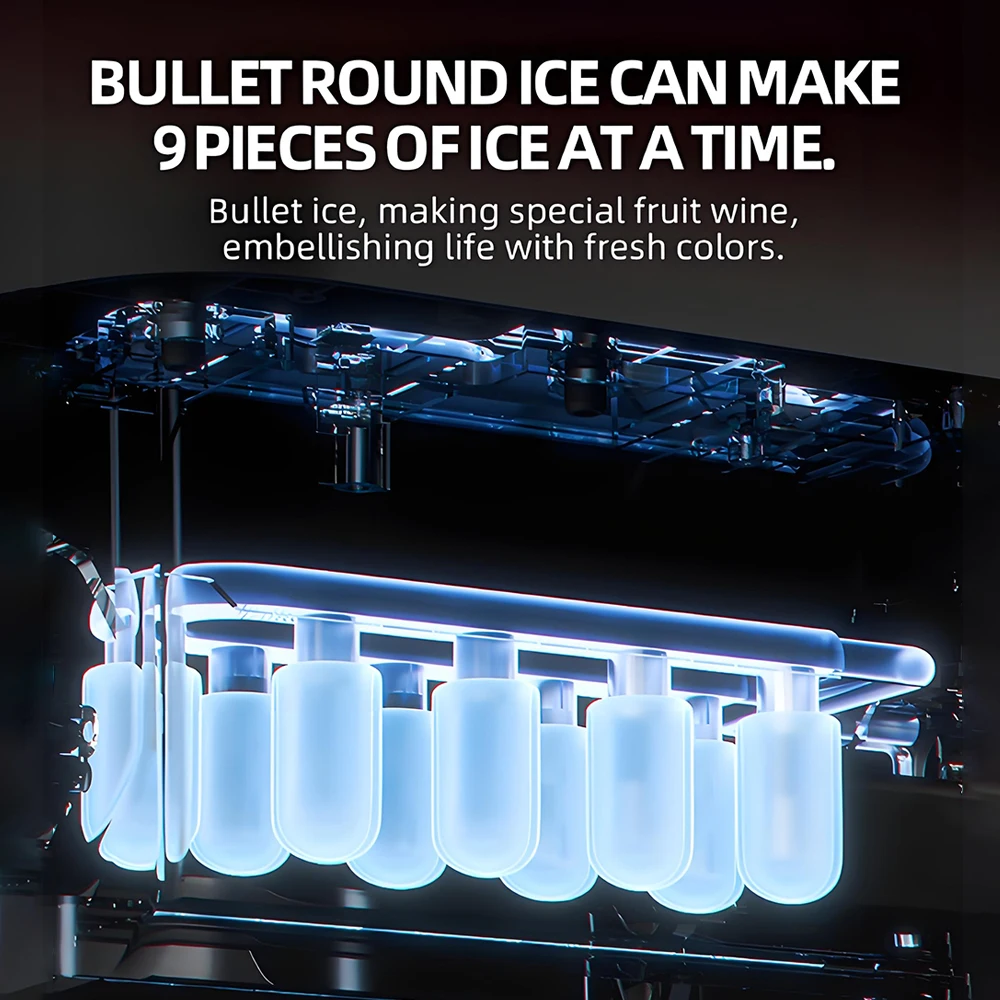 110V-220V Smart Ice Maker Small Mini Portable Intelligent Ice Maker Portable Automatic Ice Cube Making Machine for Home Car