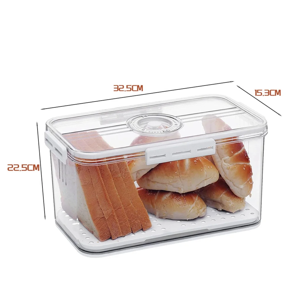 Bread Box for Your Kitchen Counter - Sealed Freshness with Time Recording, Lid Included - Perfect for Homemade Bread