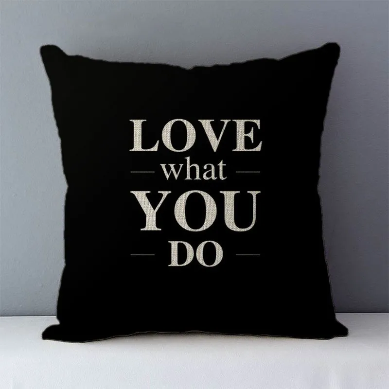 Simply style cozy couch cushion cover home decorative pillows 45x45cm bedding pillowcase white black words quality printed D5