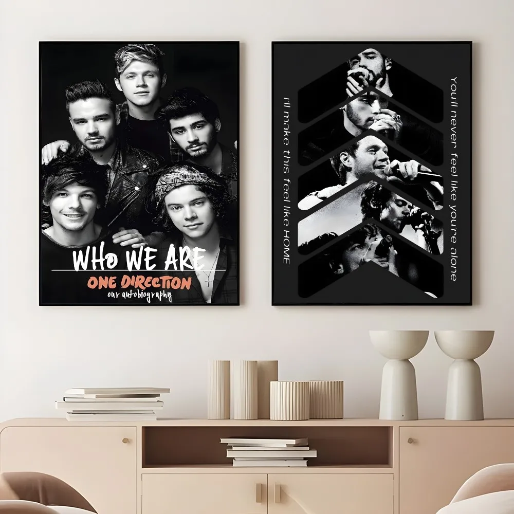 O-One D-Direction Band Album Cover Poster Sticky Wall Art Printing Waterproof Home Living Bed Room Bar Aesthetic Decor