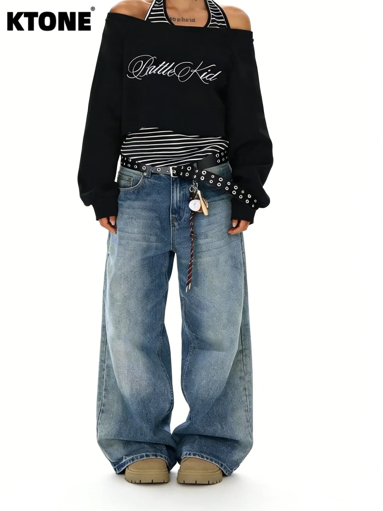 

Джинсы унисекс синие свободного кроя в стиле ретро Y2K Original Drip. Без аксессуаров и ремней.