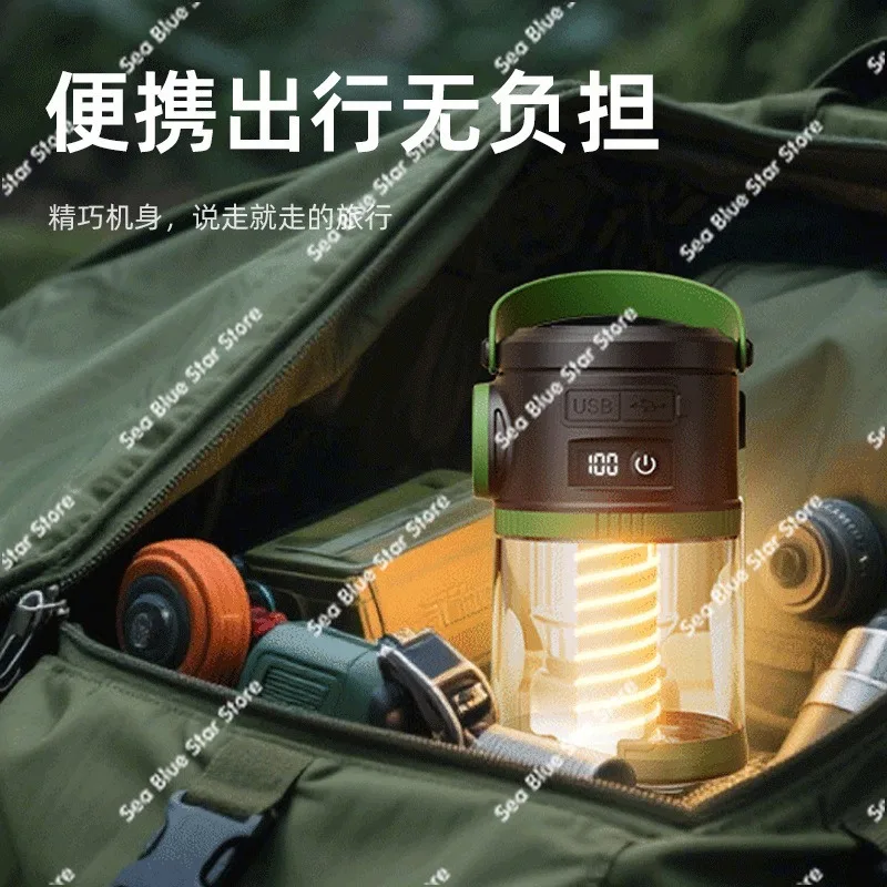 Super long outdoor camping light solar charging lighting horse  battery life emergency camping light tent hanging light