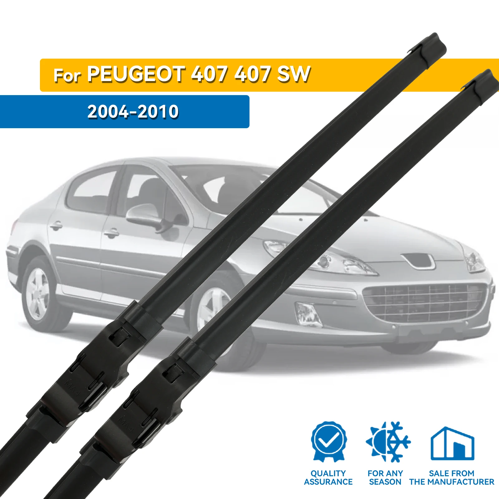 

Щетки стеклоочистителя автомобиля для Peugeot 407 2004-2012010 28 "+ 28" лобовое стекло чистый натуральный каучук автомобильные дворники аксессуары