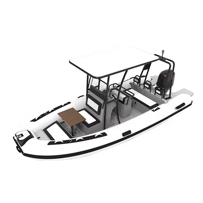 

19ft RIB 580 Double Aluminum Hull Hypalon Tube RIB Boats Inflatable Boats With Sunshade