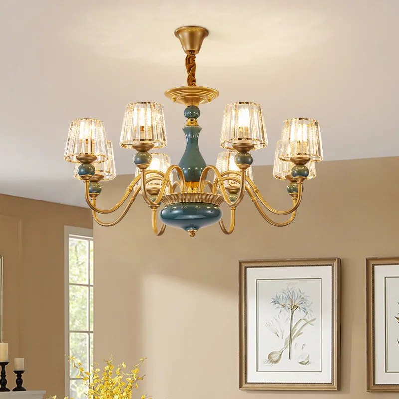 

Керамическая люстра в европейском стиле для гостиной, столовой и спальни, теплая и креативная, роскошная, большая хрустальная люстра