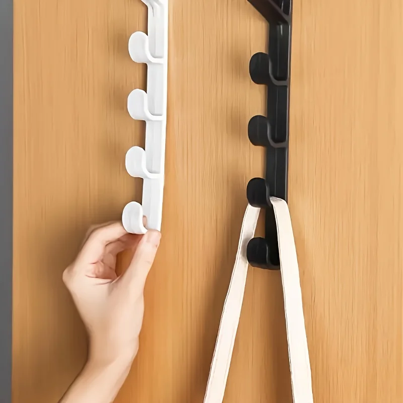 

4pcs, 5 hooks storage rack, suitable for bathroom, bedroom and wardrobe storage, practical hooks