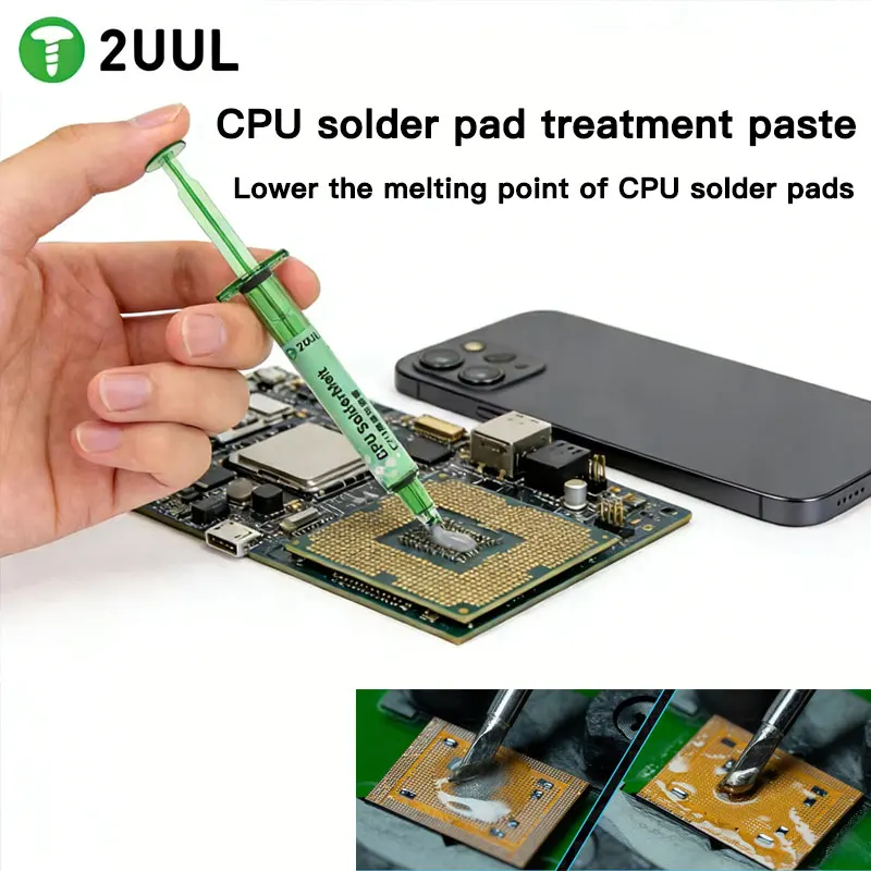 2UUL SC20 CPU Solder Pad Treatment Paste, Lowers Melting Point & Protects Chip from High Temperature Damage