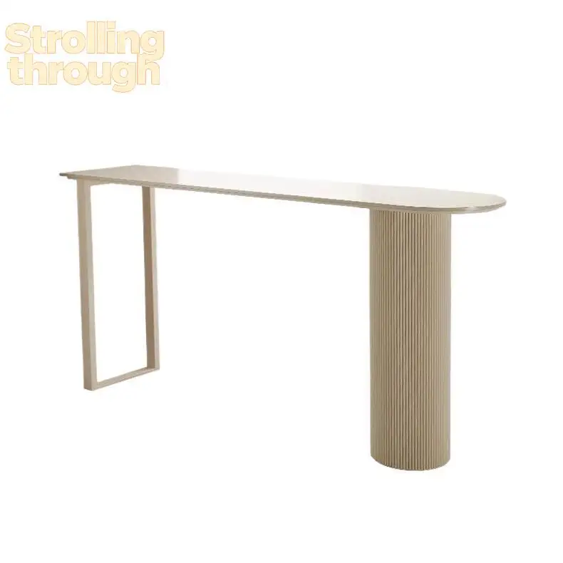 

Легкий роскошный барный стол из каменной плиты для дома, гостиной, кухни, балкона, пристенный, для небольшой квартиры, высокий столик.