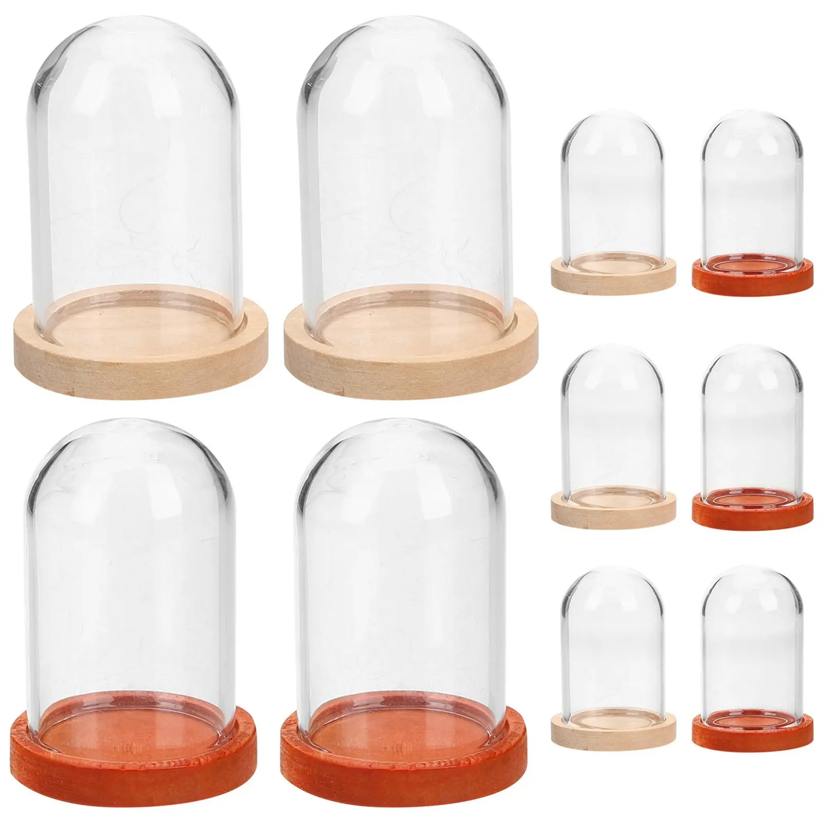 

10 шт. Элегантные стеклянные колбы-купола с основанием, маленькие витрины для вечных роз, стеклянные футляры премиум-класса для демонстрации фигурок