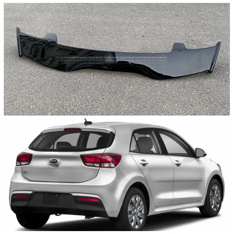 Hatchback Universal Rear Wing For For KIA Rio LX IVT 2020 ABS Plastic Carbon Fiber Look Accessories Roof Rear Wing Lip Spoiler