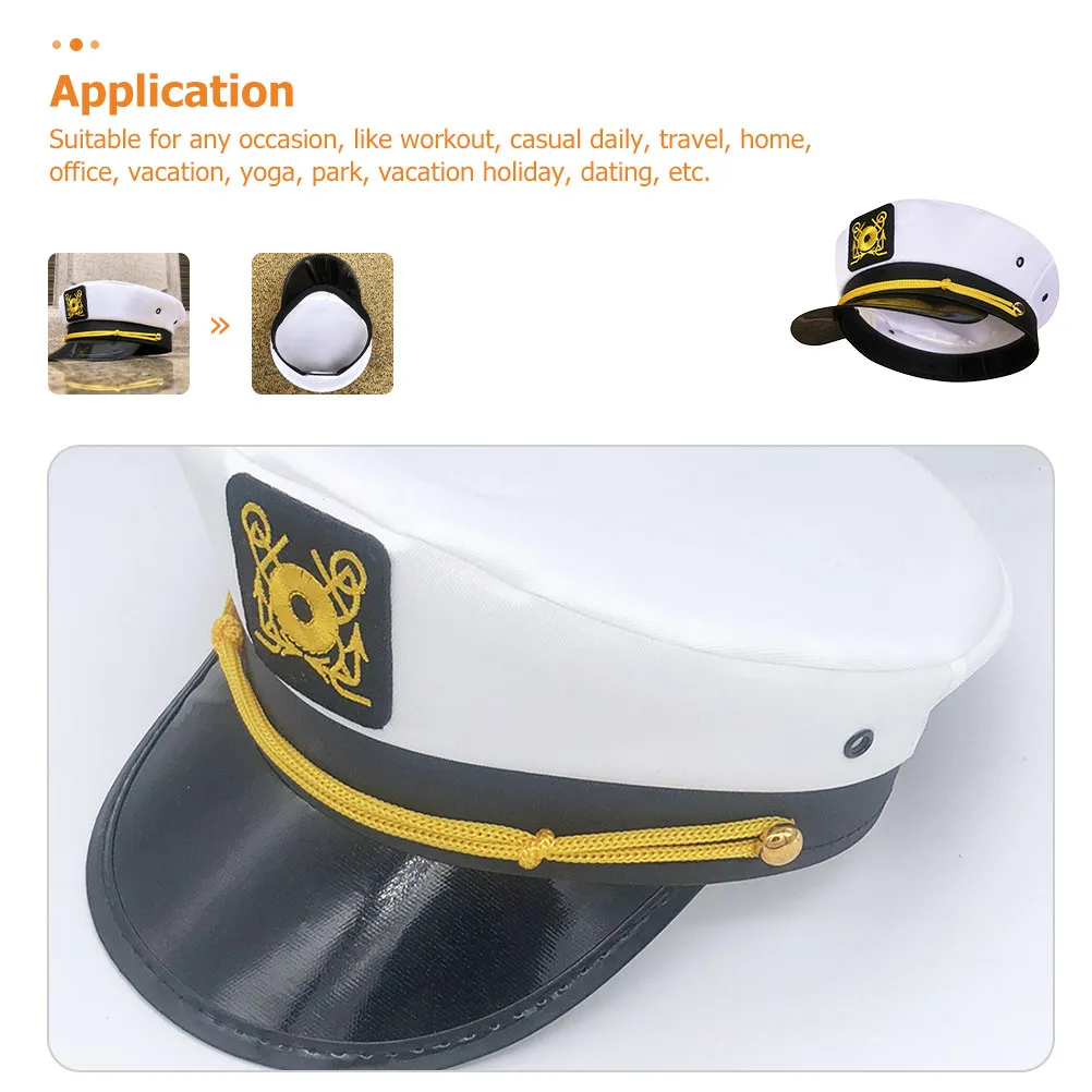 남녀 공용 선장 모자 UV 차단 선캡 야외 여행 요가 해변 파티 코스프레 의상 액세서리