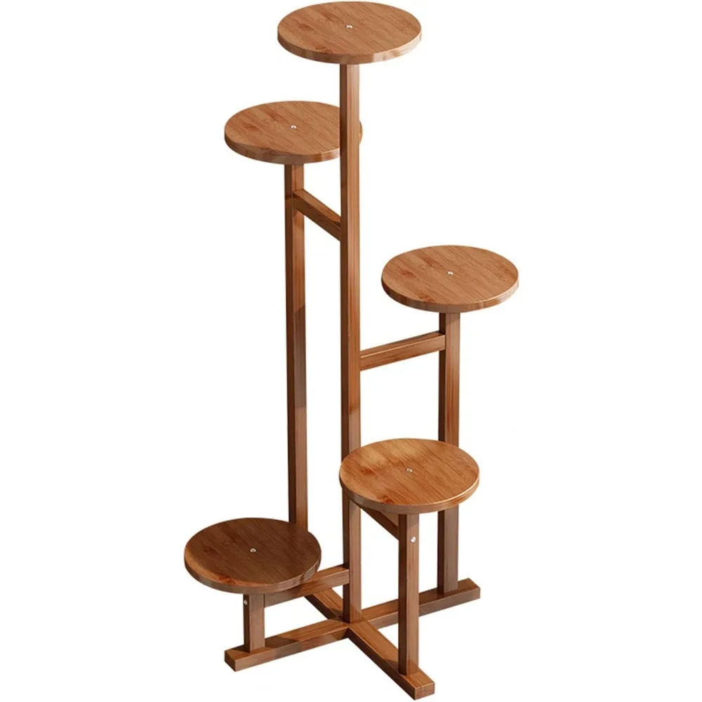 

Plant Stand 5 Tiers Wood Plant Stands Home Decor for Window Balcony Living Room Gardening Gifts for Woman,A