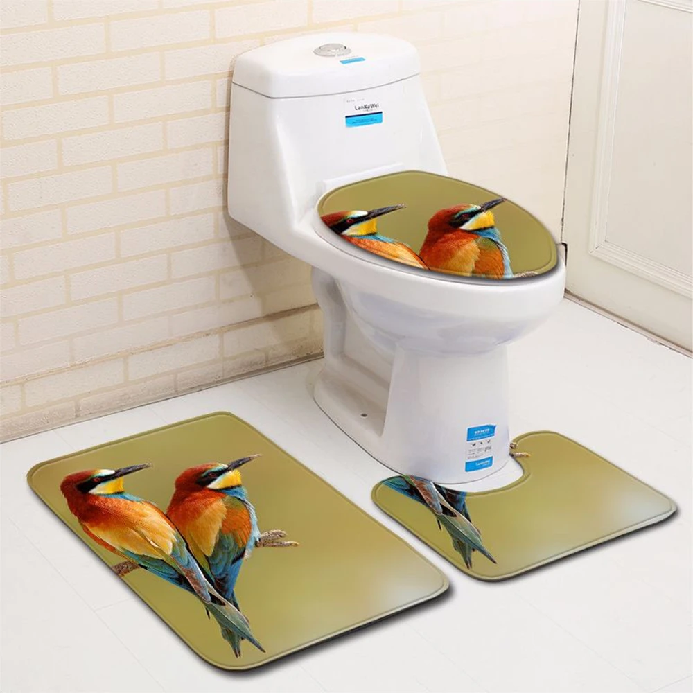 

Bathroom 3-piece set Bathroom non-slip Carpet Foot Mat Toilet Mat Non-slip Bathroom Super soft Absorb Water