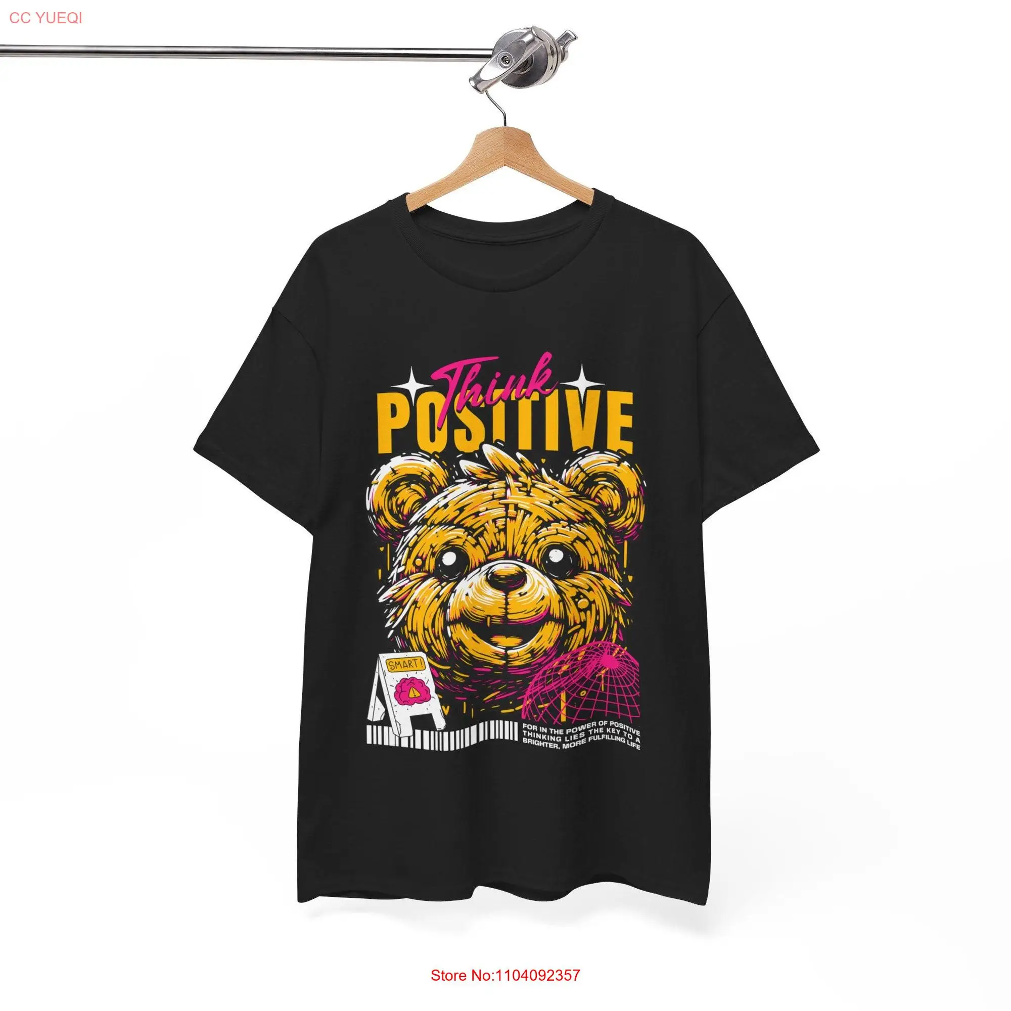 Think Positive T Shirt Inspirational Quote MindseT Spread Positivity  long or short sleeves