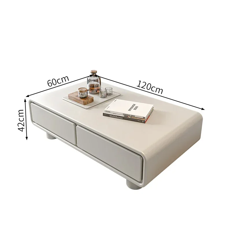 

Cream Style Coffee Table Living Room Home Modern Simple Small Apartment Light Luxury Tea Table Creative Rectangle