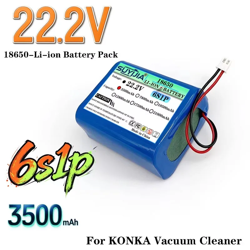 22.2V 3500mAh HY6S1P KXCQ-2623-T Rechargeable Li-ion Battery Pack for KONKA Vacuum Cleaner