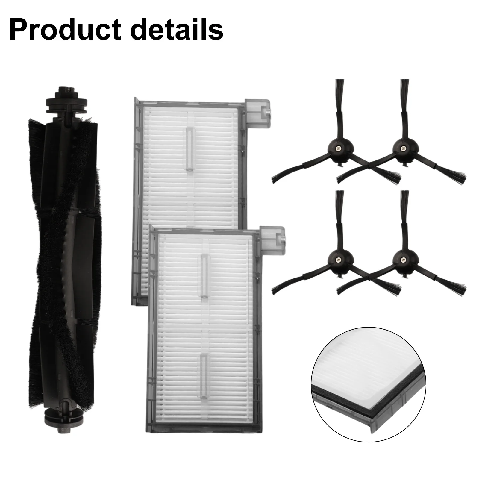 Main Brush Side Brushes and Filter Assembly Set for X8 Pro SES Vacuum Cleaner Optimized for Hard Floor and Edge Cleaning