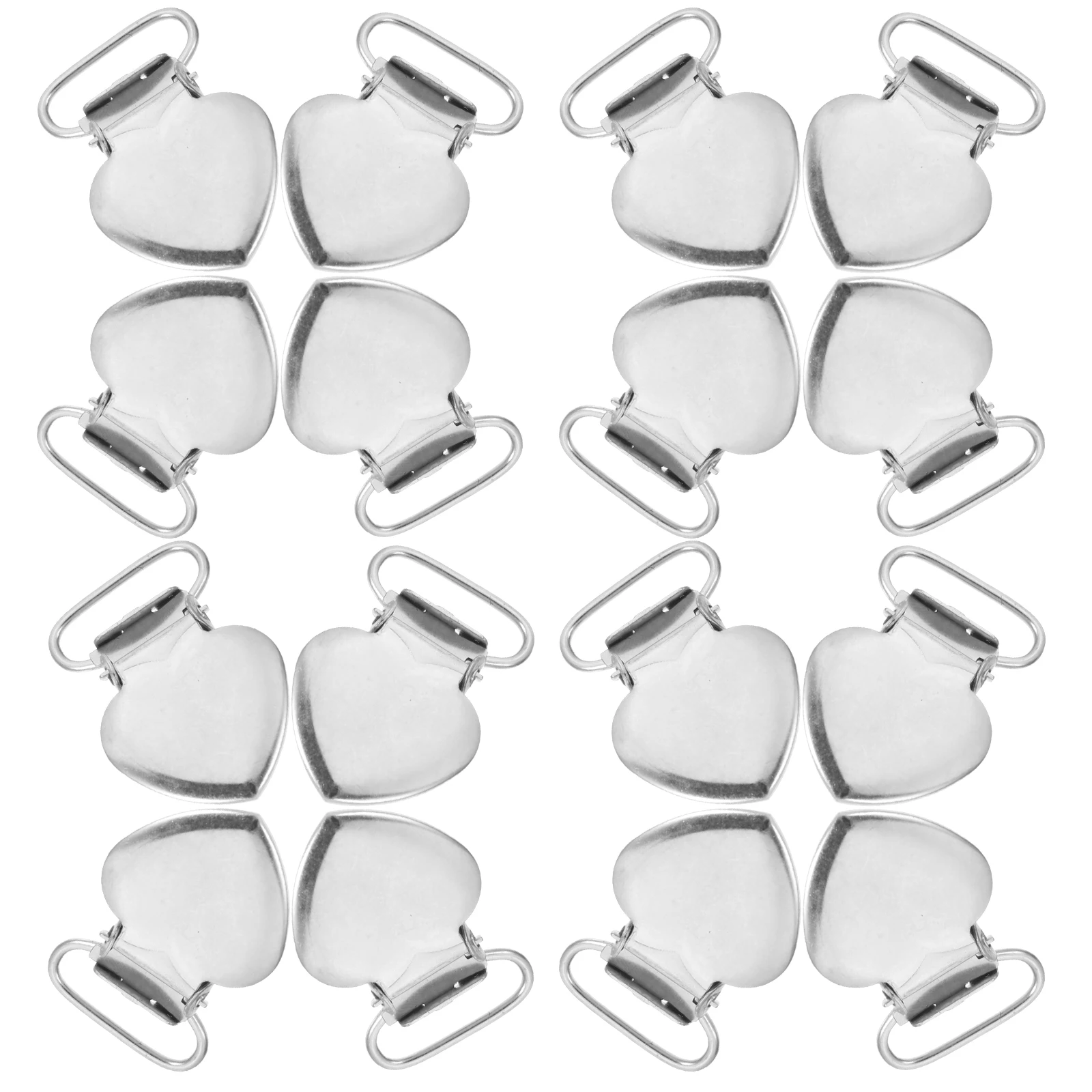 

30pcs Duckbill Clips Metal Clamps Fasteners Heart Shape Peach Pacifier Holder Sheet Straps Stainless Steel Hair Accessories