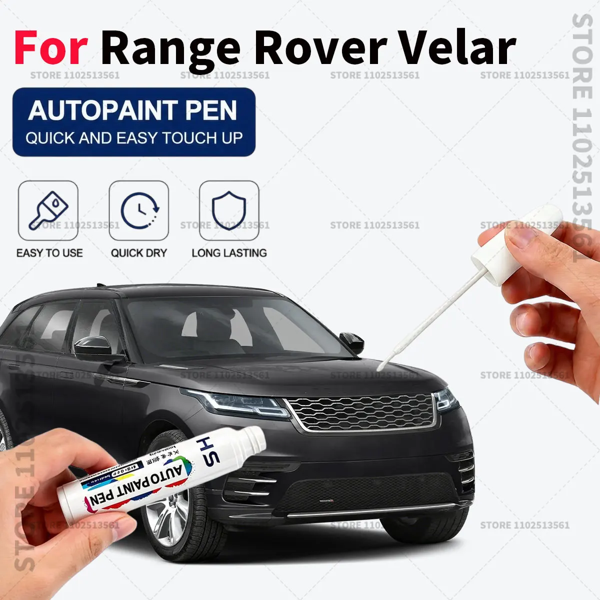 Automotive Touch Up Paint Pen Car Paint Scratch Remover Quick Dry Repair Brush for Vehicle Paint For Range Rover Velar White