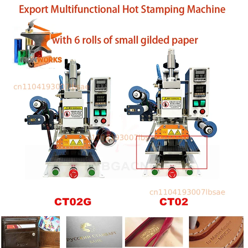 Pneumatic Multifunctional Heat Transfer Press Embossing Machine with Stand Foil Paper Optional for Leather Paper Wood Stamping