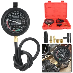 Automotive Cylinder Tester Kit Pressure Gauge With Adapter Vacuum Gasoline Engine Compression Meter