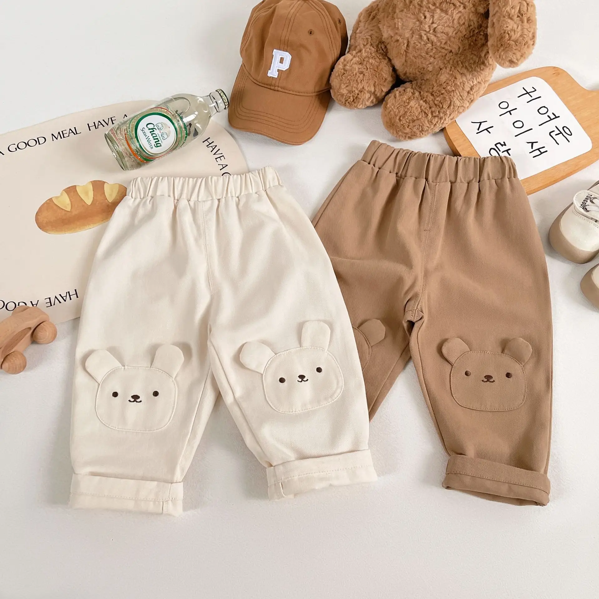 

Spring and Autumn Children's casual pants, cute cartoon animal baby long pants