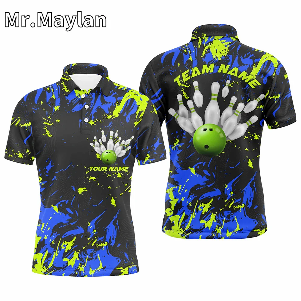 3D Custom Pink & Black Bowling Polo Shirts For Women and Men Bowling Team Shirts Bowling Strike Streetwear Unisex Tee Tops 5XL image 2