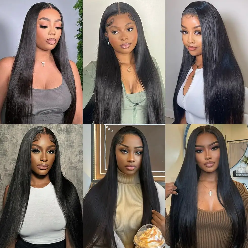 Peruvian Hair Wigs Straight Lace Frontal Wigs For Women 100% Human Hair Wigs Pre Plucked Bleached Knots Transparent Lace Front