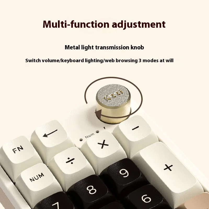 Kzzi K20 Wireless Keyboard Keypad Multifunctional Knob RGB Three Mode Hot Swap Mini Mechanical Keyboard Pc Gamer Accessories