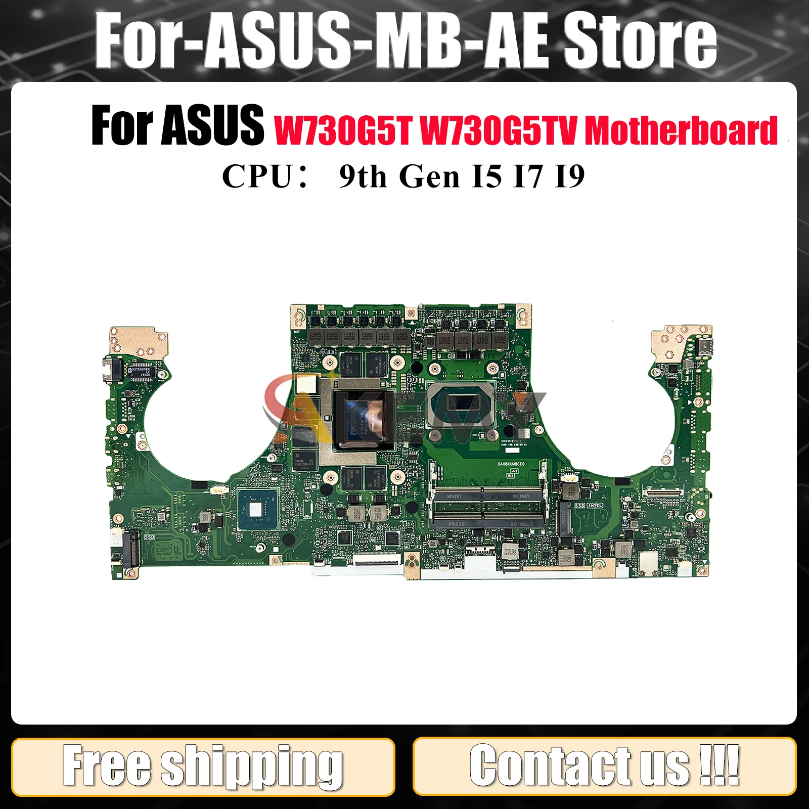 

W730G5T Laptop Motherboard For ASUS ProArt W730G5T W730G W730G5TV Notebook Mainboard With I5 I7 I9 CPU 100% tests OK fast ship