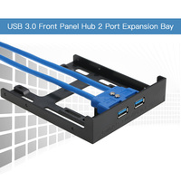 USB 3.0 Front Panel Hub 2 Port Expansion Bay 20 Pin to USB3.0 60cm Bracket Adapter Cable for PC Desktop 2.5