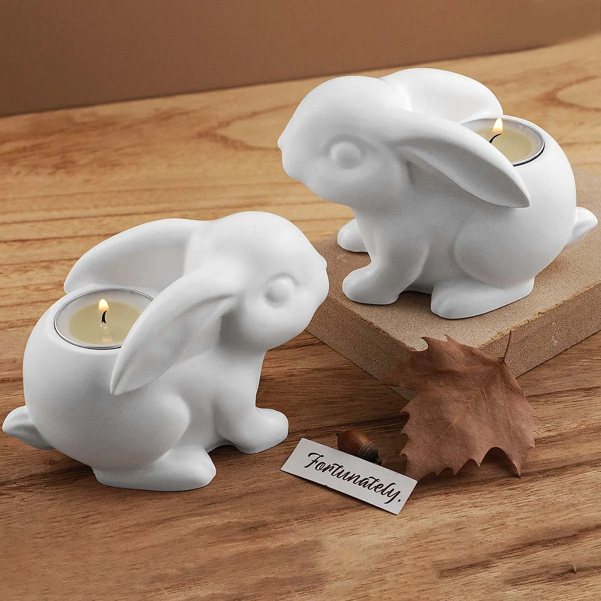 3D Kaninchen Tier Kerzenhalter Silikonform DIY handgemachte Kerzenständer Gips Harz Handwerk Gussformen Osterhase Dekor Werkzeug