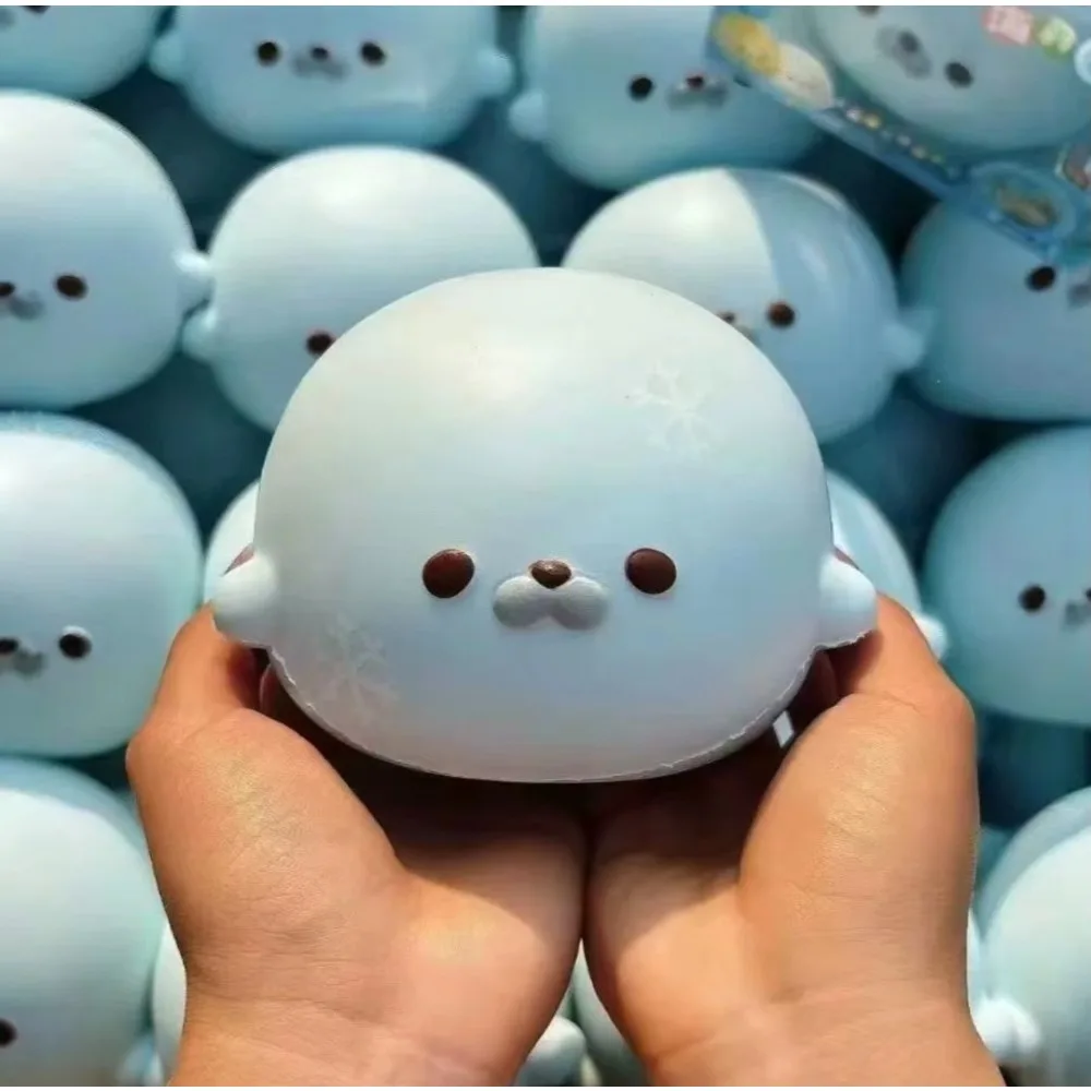 Cute Seal Slow Rising Squishy Toy Soft Slime Squeeze Animal Fidget Toy Stress Relief for Adults Office Desktop Decor Party Gift