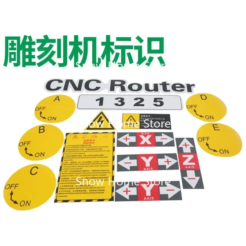 

Safety Warning Sign Mark Sticker Operate Indicator X/Y/Z Warning Stickers CNC Engraving Machine Accessories