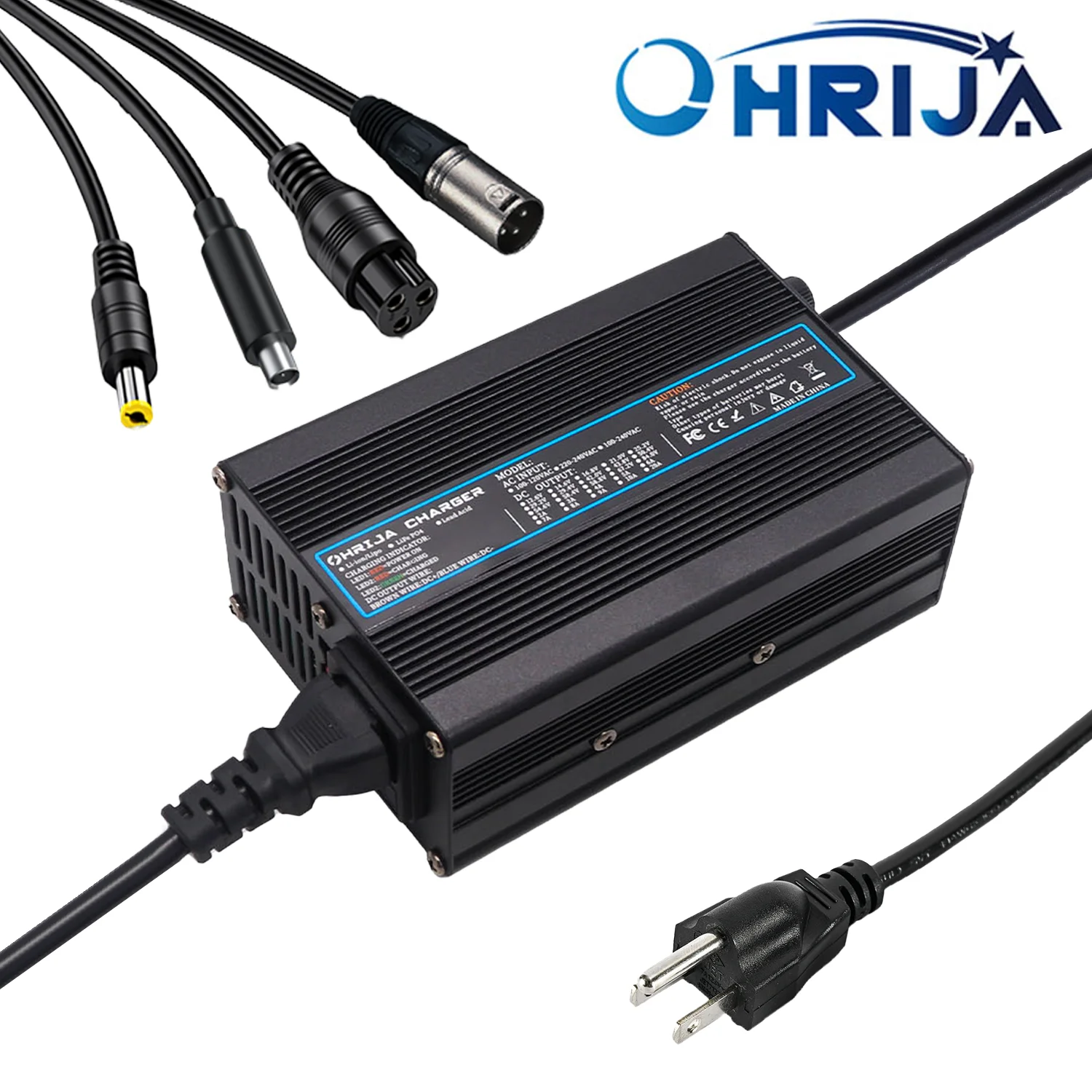 OHRIJA 58.8V 2A 3A 4A 5A Charger Smart Lithium Ion battery Case Is Suitable For  14S  51.8V  Outdoor  Lithium Ion Battery 48V Sa