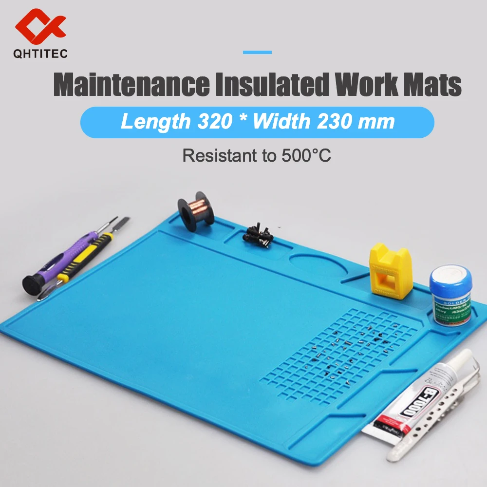 Silicon Insulation Pad Heat-Resistant Repair Work Mat 320*230MM Work Pad Soldering Mat for Electronic Phone Laptop Watch Repair