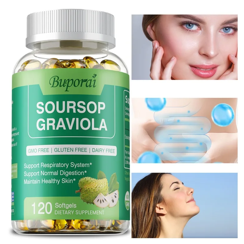 

Soursop Graviola Capsules - Supports Healthy Cell Growth, Healthy Skin, Improves Mood, Relieves Stress, Immune Support