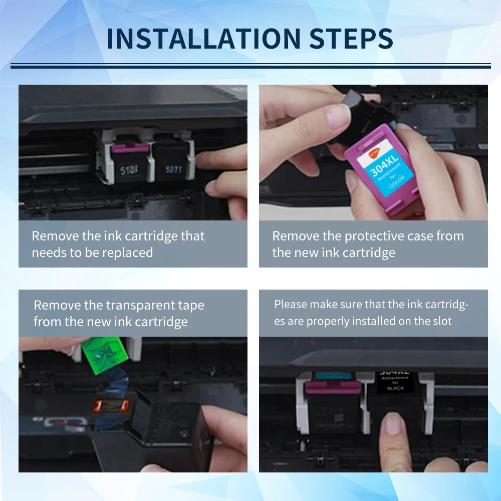 GIKAR  hp 304XL Ink cartridge Compatible for HP 304  304XL  Deskjet ENVY Officejet 2600 2630 3723 3724 3730 3732 3752  Printer