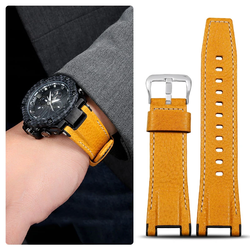 

Watch strap for Casio G-SHOCK GST-B100 S130 W300GL 400G W330 GST-W120L s120 W130L S100 Series watch accessorie Canvas leather