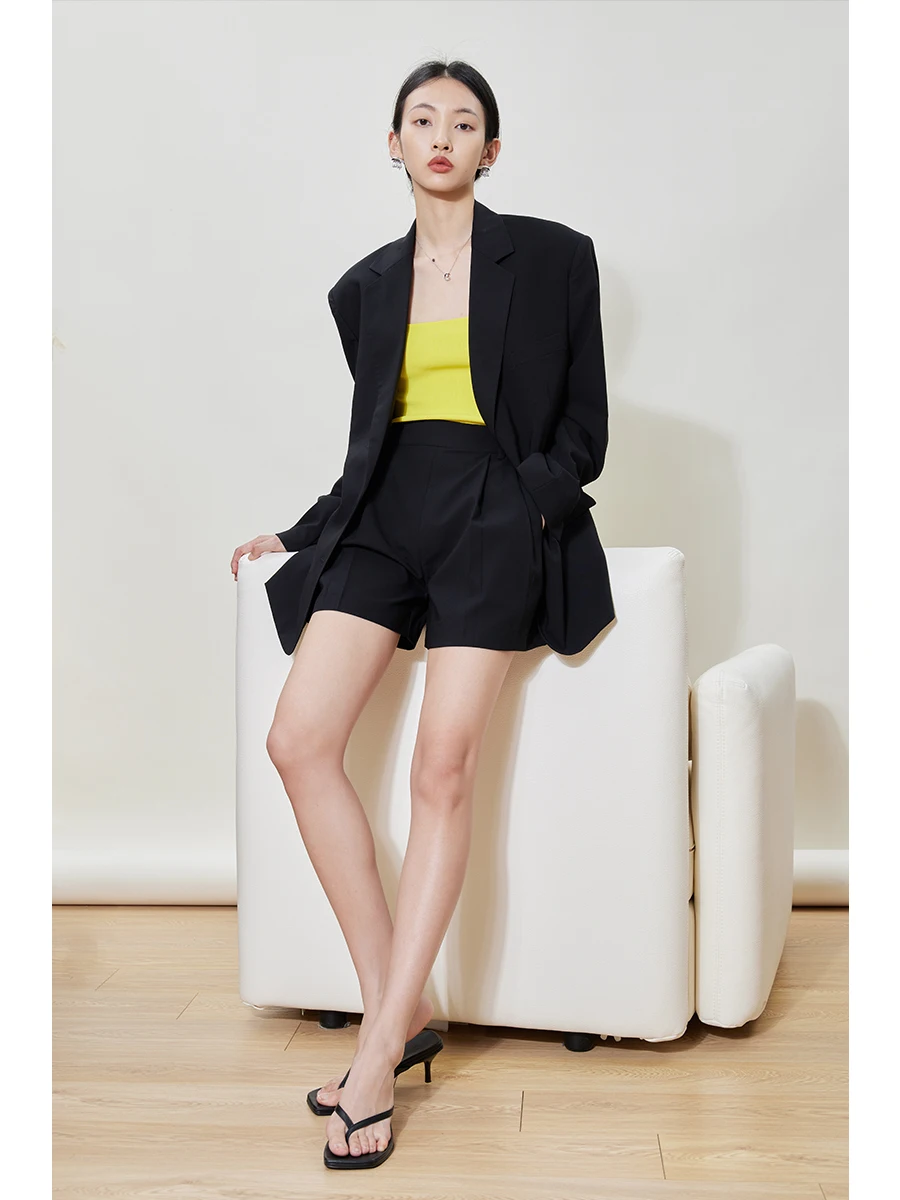 

Thornsaura Commuter Style Straight Leg Pants Suit Jacket Shorts Long Multi-Piece Set Polyester Viscose Spandex Blend