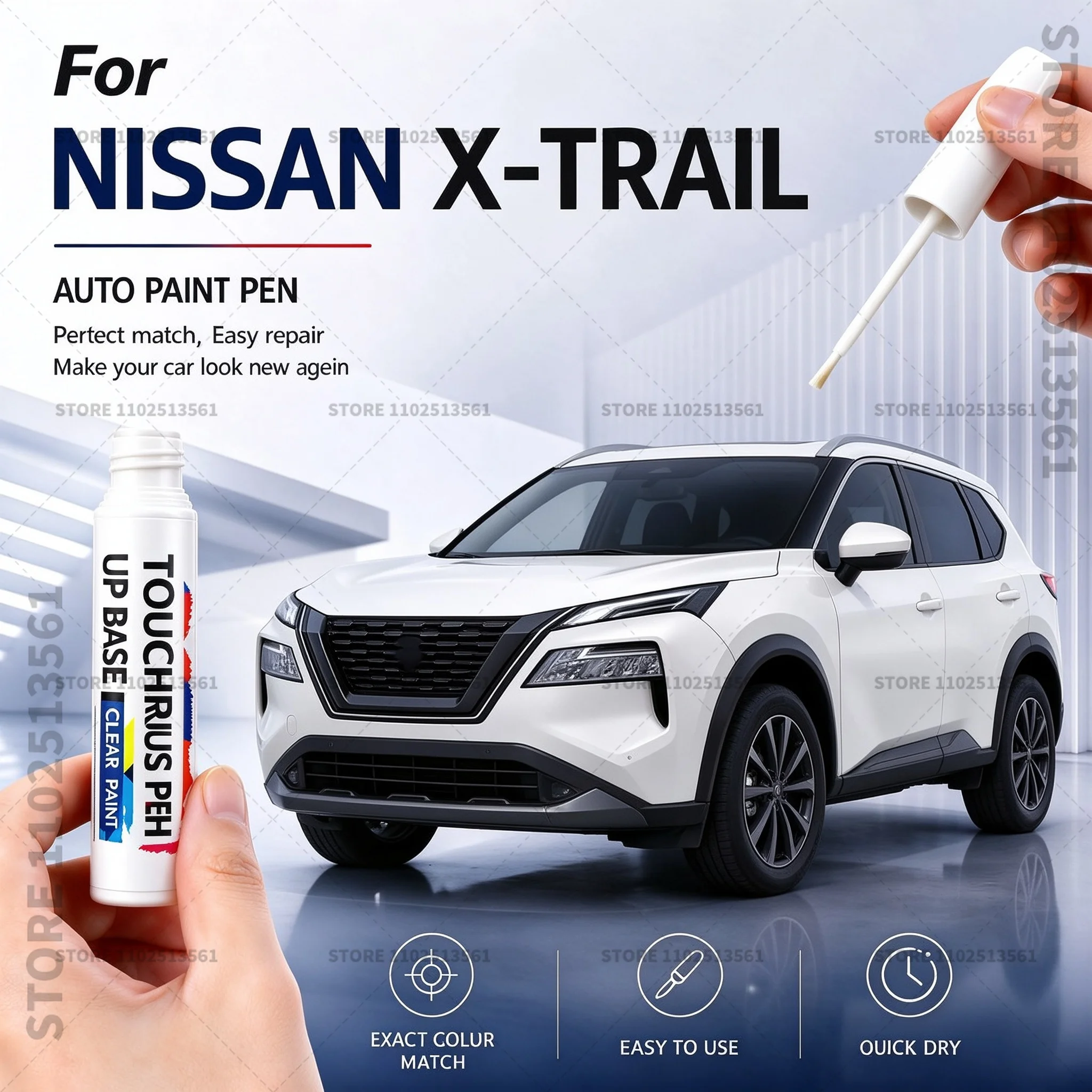 Car Scratch Remover Paint Pen Touch Up Marker for Auto Body Repair Door Bumper Fender Accessories For Nissan X-Trail White Black