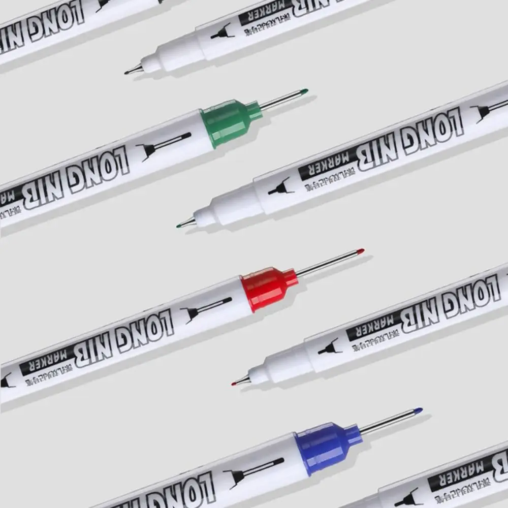Pennarello per costruzione a 4 colori Pennino doppio 20 mm Foro profondo Penna perforante per carpentiere Pennarello a testa lunga a testa lunga