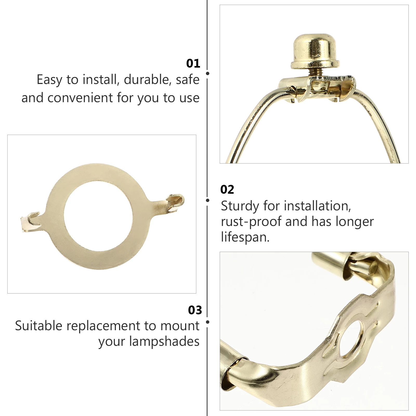 

2pcs 8Inch Horn Brackets Lamp Shade Frame Sturdy Lamp Parts Harp Adapter For Table Floor Lamps Lighting Accessories