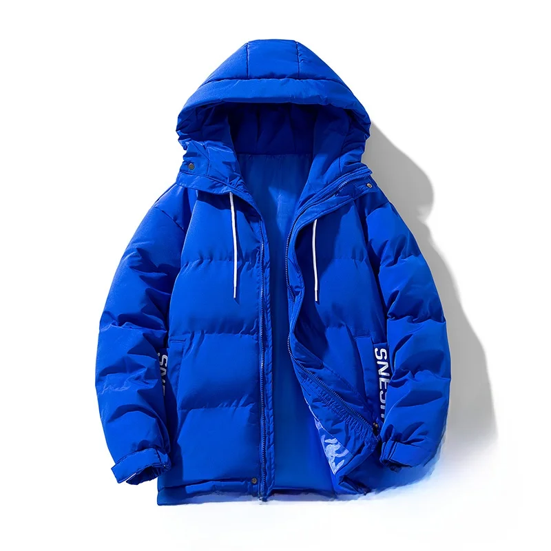 

Новая зимняя мужская хлопковая куртка с капюшоном, с буквенным принтом, модная, универсальная, свободного кроя, теплая, морозостойкая, хлопковое пальто, верхняя одежда