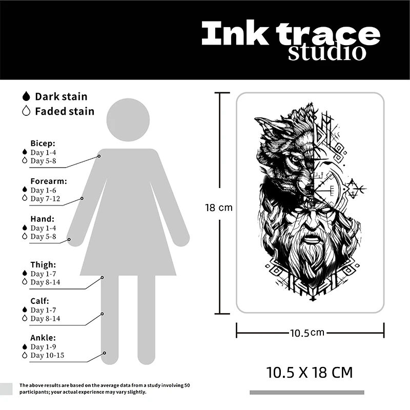Time old man temporary tattoo sticker, waterproof magic tattoo, lasts to 15 days fake tattoo, semi permanent tattoo