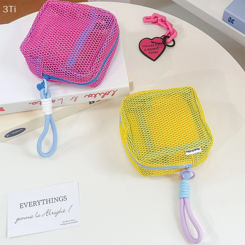 Portable Mesh Makeup Cosmetic Bag Zipper Travel Pouch Bag Make Up Case For Home Offices Travel Accessories Organizer