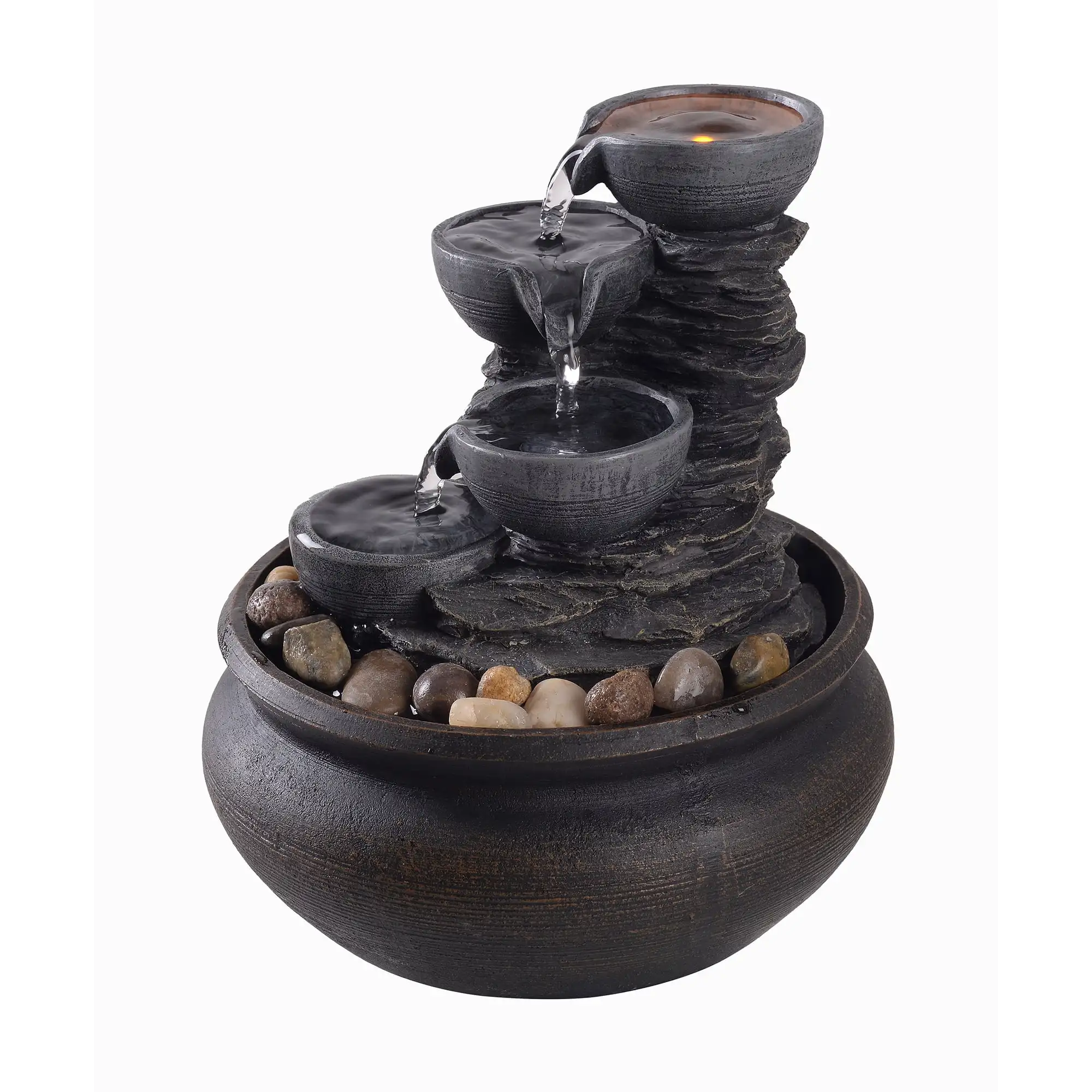

Tabletop fountain with LED lights
