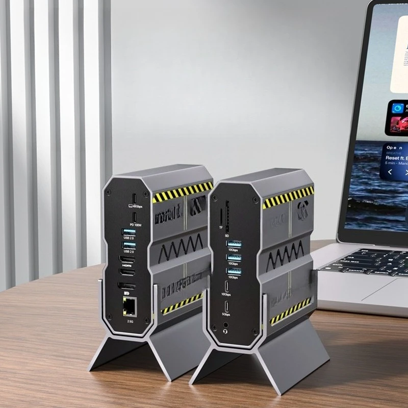 Type C Vertical Desktop Docking Station 15-in-1 Multifunction Converter USB-C Computer Divider Converter