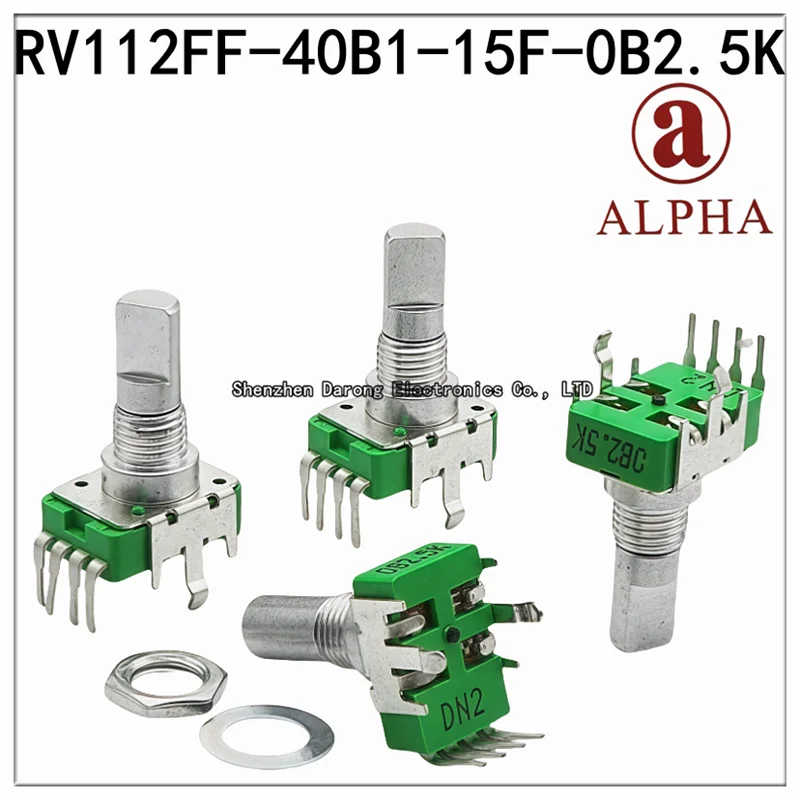 

Taiwan ALPHA 112 vertical volume effect Potentiometer 0B2.5K 4 pin 360 degrees infinite rotation handle length 15MM