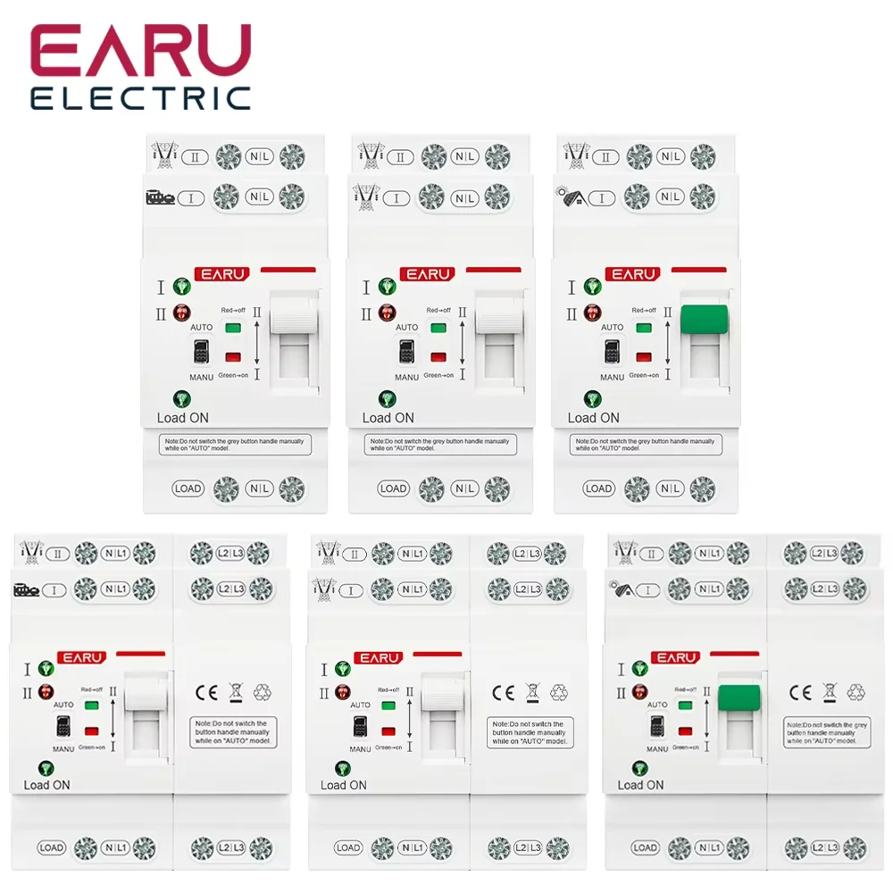 2P 4P 80A AC 220V AC 110V ATS PV Dual Power Automatic Transfer Switch Electrical Selector Switches Uninterrupted Power EAATS-F